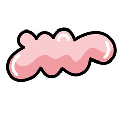 Pink cloud hand drawn vector