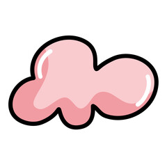 Pink cloud hand drawn vector