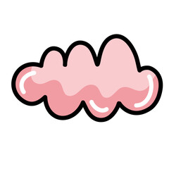 Pink cloud hand drawn vector