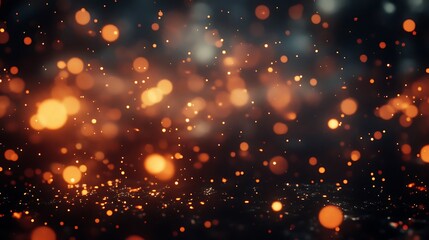 Fototapeta premium Abstract Background Of Glowing Orange And Dark Sparks