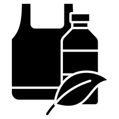Biodegradable glyph icon. use for modern concept, print, UI, UX kit, web and app development. Vector EPS 10, related to business, green industry, eco friendly and economy .