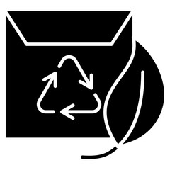 Eco Packaging glyph icon. use for modern concept, print, UI, UX kit, web and app development. Vector EPS 10, related to business, green industry, eco friendly and economy .