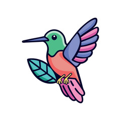 Obraz premium Colorful hummingbird flying exotic bird icon