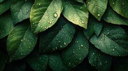 Obraz premium Emerald Dewdrops: A Lush Tapestry of Nature's Beauty