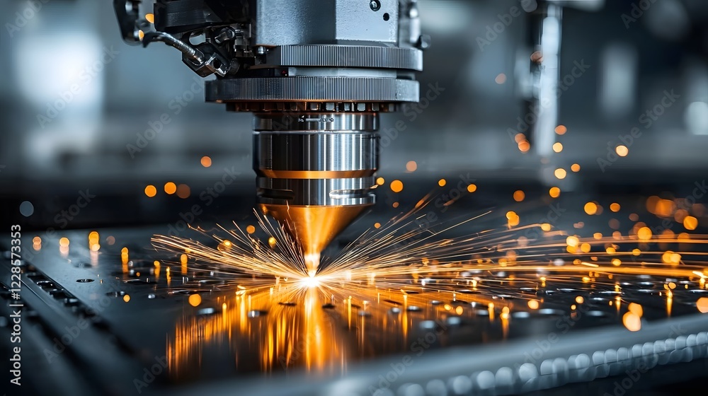 Aufkleber laser cutting metal with precision and efficiency in advanced manufacturing technology focused image