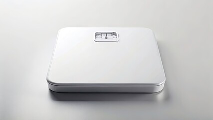 Minimalist Modern White Bathroom Scale on Clean White Background - Stylish Home Decor, Functional Design, Bathroom Essentials, Health and Wellness, Interior Inspiration
