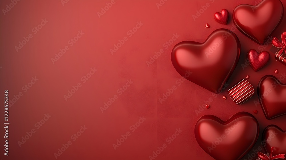 Aufkleber charming and modern valentine s day composition showcasing heart designs glossy chocolate truffles s