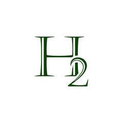 diatomic He hydrogen elements logo design vector