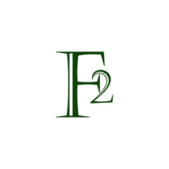 diatomic F2  Fluorine elements logo design vector