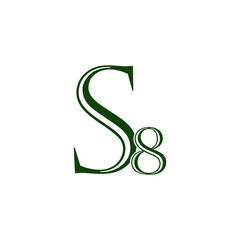 polyatomic S8 sulfur  elements logo design vector