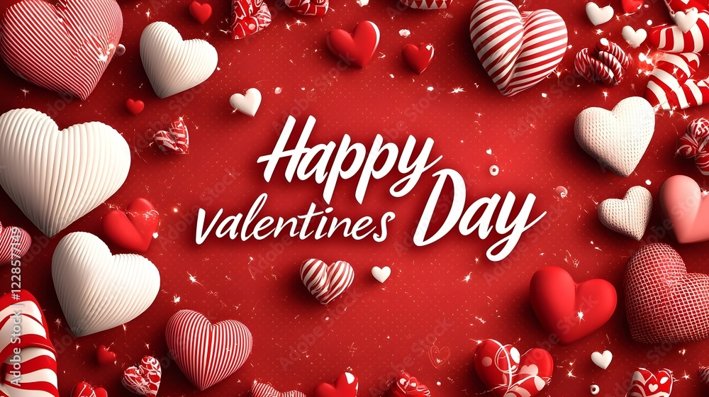 Poster elegant and festive valentines day card design featuring calligraphic happy valentines day text surr