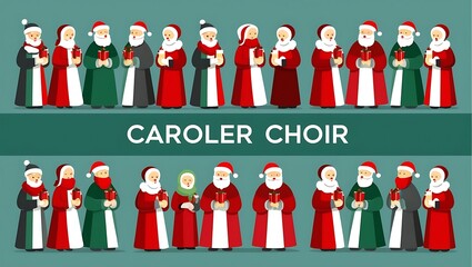 Diverse Caroler Choir Singing Christmas Carols