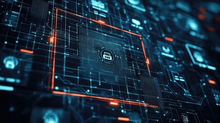 Abstract Digital Technology Background with Data Security Concept