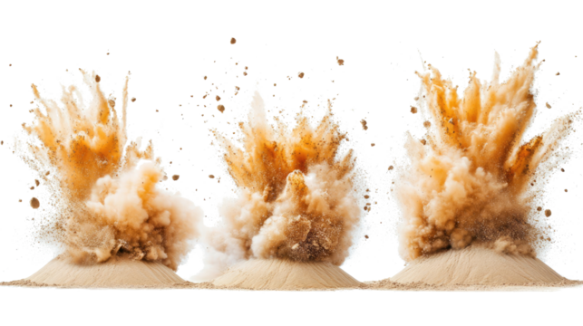 River Sand Explosions Form Air Patterns Generative AI