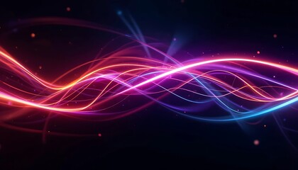 Naklejka premium Abstract Neon Wave Light Trails Design