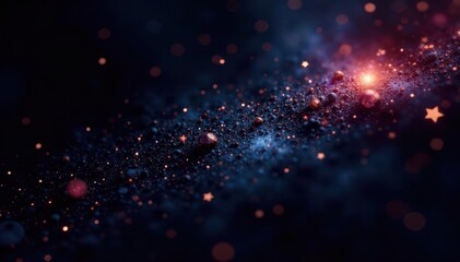 Inky black canvas scattered with diamond-like stars, shine, image