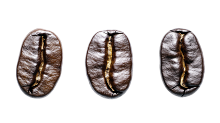 Premium Coffee Beans on Clear Background Generative AI