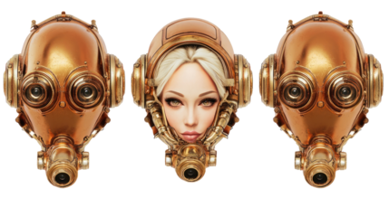 Collection of Female Robots With Detailed Designs Generative AI