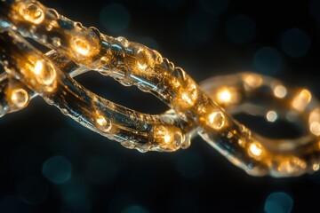 Knowledge transfer portrayed through connecting water drops with backlight setup composition and macro detail