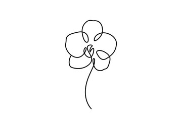 Continuous single-line art of Orchid flowers clipart. Elegance minimalist floral outline artwork. 