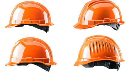 Safety Helmets on Transparent Background Generative AI
