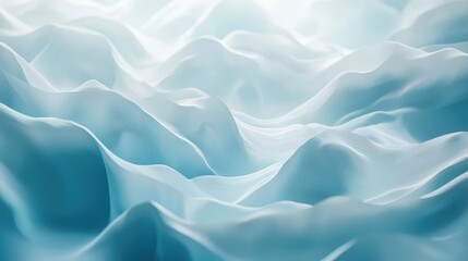 Fototapeta premium Soft Waves of Light Blue Fabric Flowing in Gentle Motion