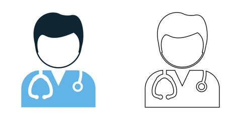 doctor profession icon vector healthcare, hospitals, clinics, and medical service, pictogram symbol ui and ux design, glyphs and stroke line
