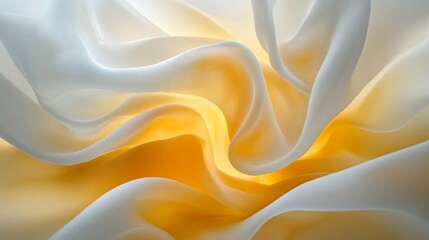 Fototapeta premium Draped fabric in shades of white and gold