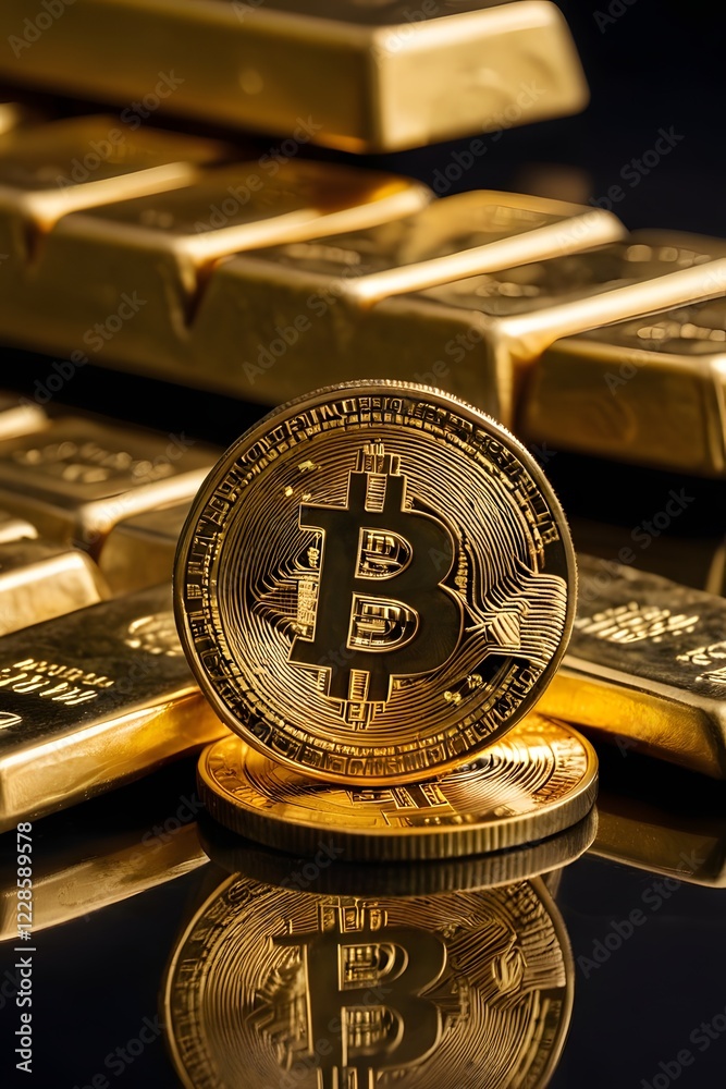 Wall mural Bitcoin and Gold A Symbol of Value