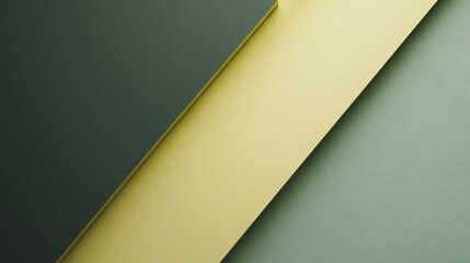 Abstract geometric design with green and yellow planes