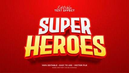 Editable superhero text effect, cartoon text style effect © DzakiraStudio