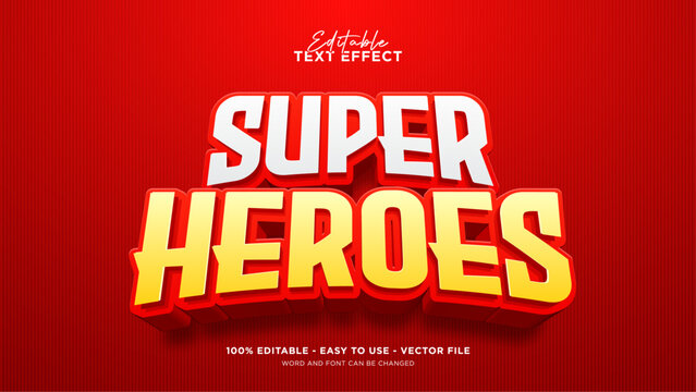 Fototapeta Editable superhero text effect, cartoon text style effect