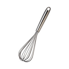 Modern Stainless Steel Whisk Isolated on Transparent Background