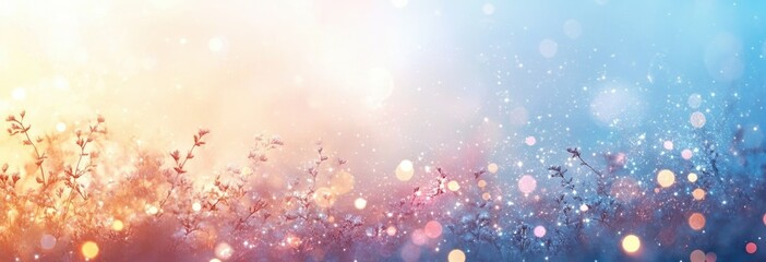 Obraz premium Glittering Winter Wonderland Soft Blue and Pearl Colors Christmas Art Design