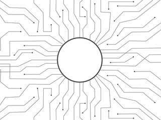Geometric background and high tech circuit board connection system