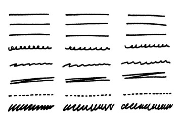 手書き風黒のラインマーカーのイラスト素材