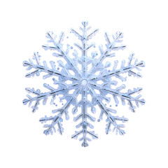 Fluffy 3D Cartoon Snowflake Isolated on Transparent Background