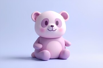 Obraz premium Cute panda figurine studio setting digital art minimalist environment close-up view whimsical concept