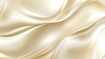 Fototapeta premium Elegant Creamy Beige Silk Draped Fabric Waves