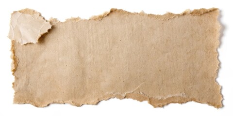 Ripped paper with a small tear at the edge near the top corner , paper damage