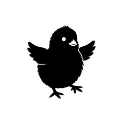 Fototapeta premium Adorable Little Fluffy Chick Outline Illustration Design Graphic baby bird cute farm white small 