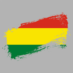 Bolivia flag with brush paint textured isolated on grey background, template for banner,promote, design, and business matching country poster, vector illustration 