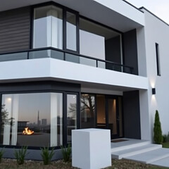 Modern Architectural Design: Luxurious Contemporary Home with Stunning Exterior and Fireplace