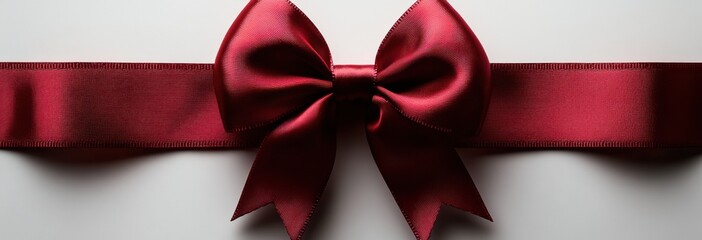 Red Satin Ribbon Bow Isolated for Christmas Celebration Decoration Gift Package Illustration