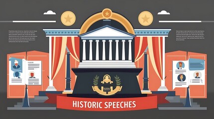 Historic Speeches Delivered in a Grand Classical Setting