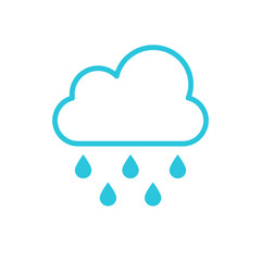 Rain icon. Isolated on white background. Blue icon set