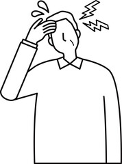頭が痛い高齢男性