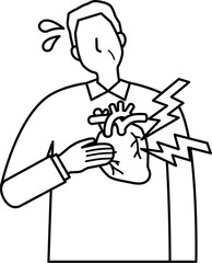 心臓が痛い高齢男性