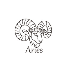 Aries Zodiac Signs Vector Icon