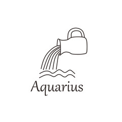 Obraz premium Aquarius Zodiac Signs Vector Icon. Line Art Icon
